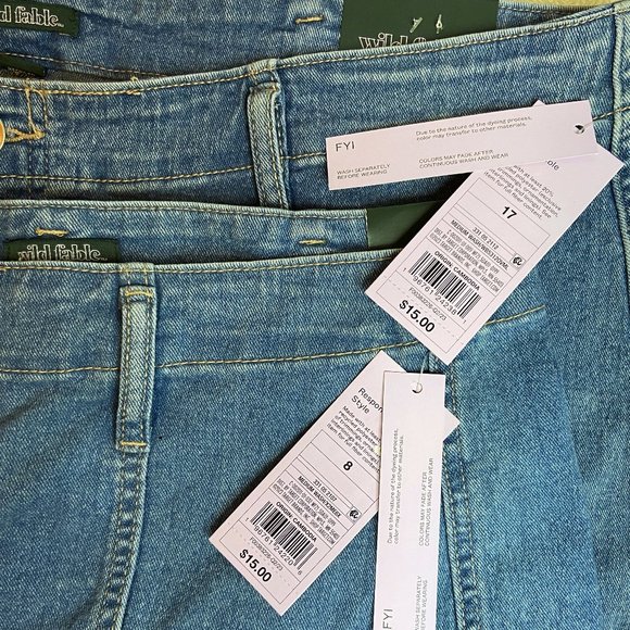 Wild Fable Super High Rise Seamed Shortie Denim Jean Shorts Medium Blue Wash NWT - Picture 10 of 11